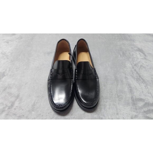 NWT Mango Men's Size 10.5 Black 100% Leather Aged Leather Loafers Shoes - Picture 4 of 8